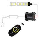 Color temperature controller / dimmer and RF controller for LED strip CCT 12/24V-DC 12A