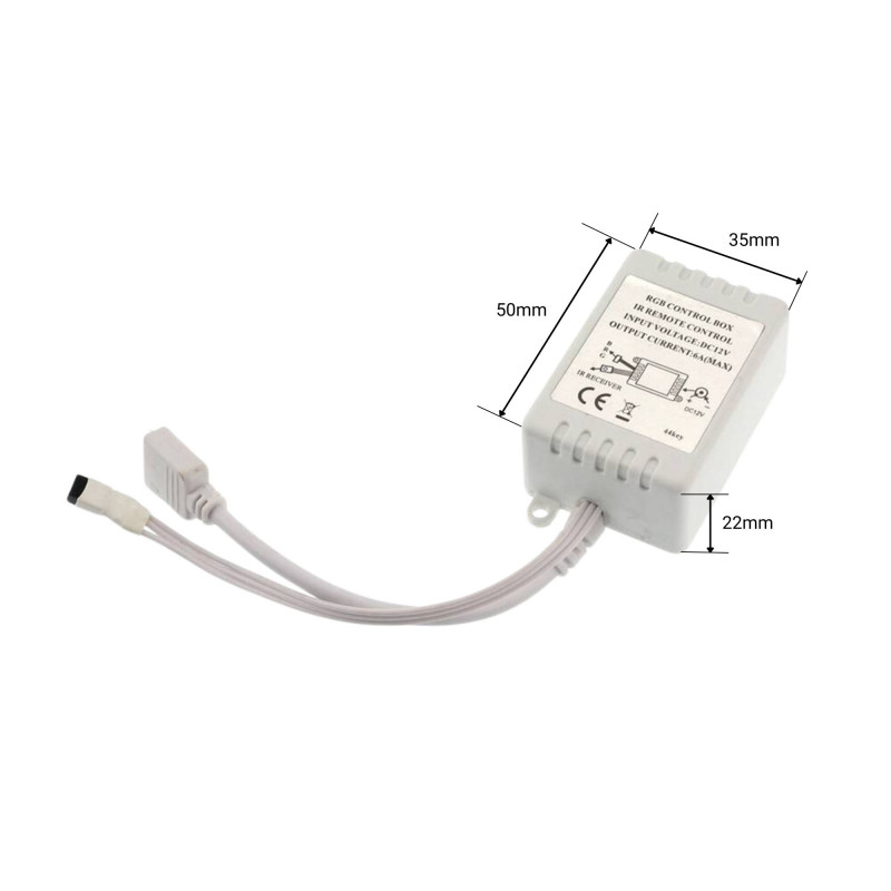 RGB Controller 12V 6A (2a/ch) with IR control 24 keys