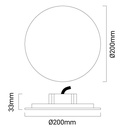 Circular wall light "Eclipse" 9W - Samsung Chip - Warm light - IP44 - Ø 20cm