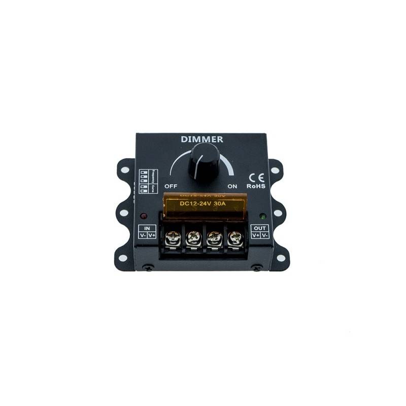 Manual PWM dimmer with adjustable frequency and regulation curve 12/24V 30A
