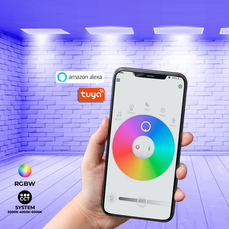 LED Panel WIFI SMART RGB / RGBW + CCT - 60x60 cm - 40W