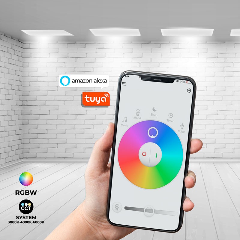 LED Panel WIFI SMART RGB / RGBW + CCT - 60x60 cm - 40W