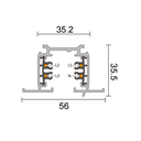 Three-phase recessed track for LED spotlights - 2 meter bar