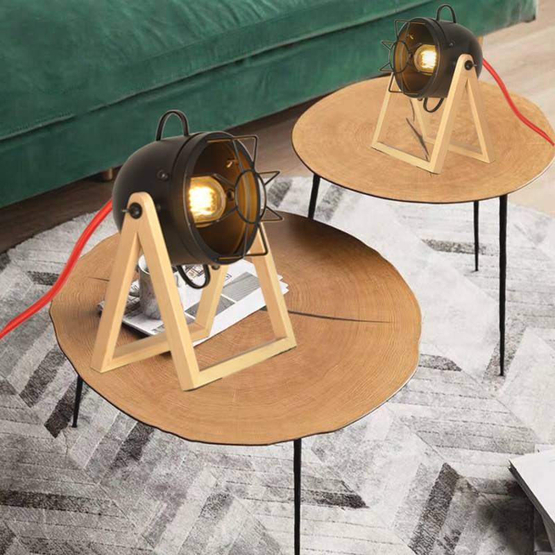 Vintage wooden table lamp "TACHICOM" E27