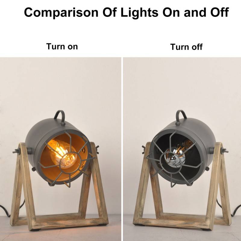 Vintage wooden table lamp "TACHICOM" E27