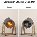 Vintage wooden table lamp "TACHICOM" E27