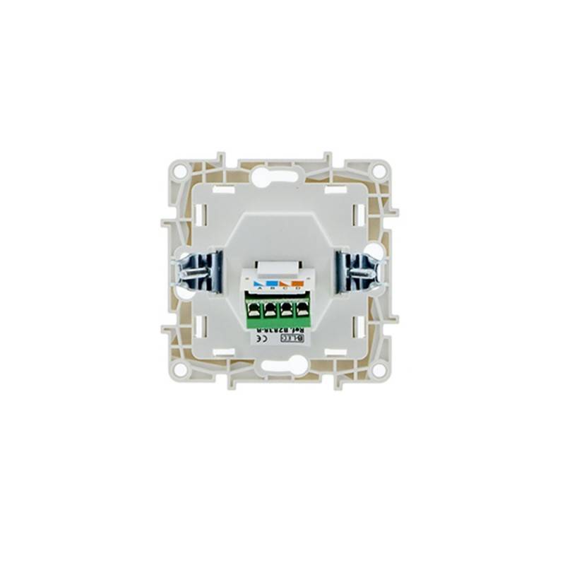 RJ11 flush-mount telephone socket with decorative frame