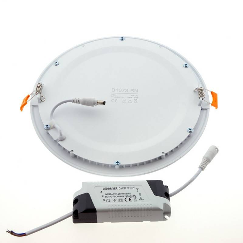 Recessed circular LED downlight - 18W - Cutout Ø205mm - 5 years warranty