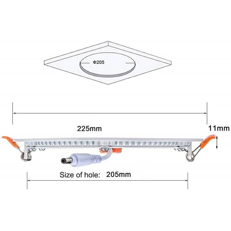 Recessed circular LED downlight - 18W - Cutout Ø205mm - 5 years warranty