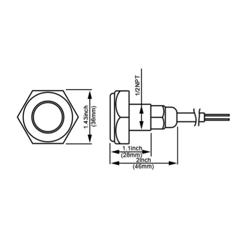LED recessed light for boat drain plug 27W 9-32V 316L stainless steel