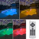 RGB LED Pool spotlight - 12V AC - 24W - Submersible - Remote control - IP68