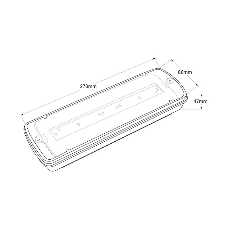 Surface-mounted weatherproof box for emergency light - IP65