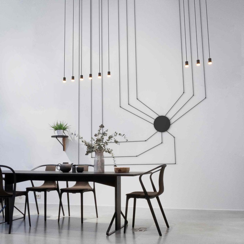 Design pendant lamp "Nebula" - 9x6W