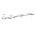 Tri-proof batten for 2 120cm LED tubes - IP65
