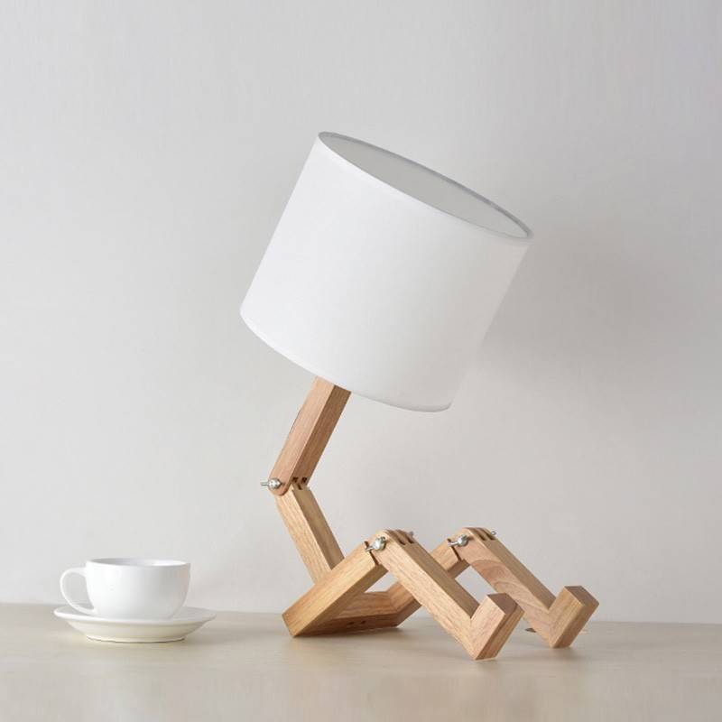 Articulated wooden table lamp "YOKI".