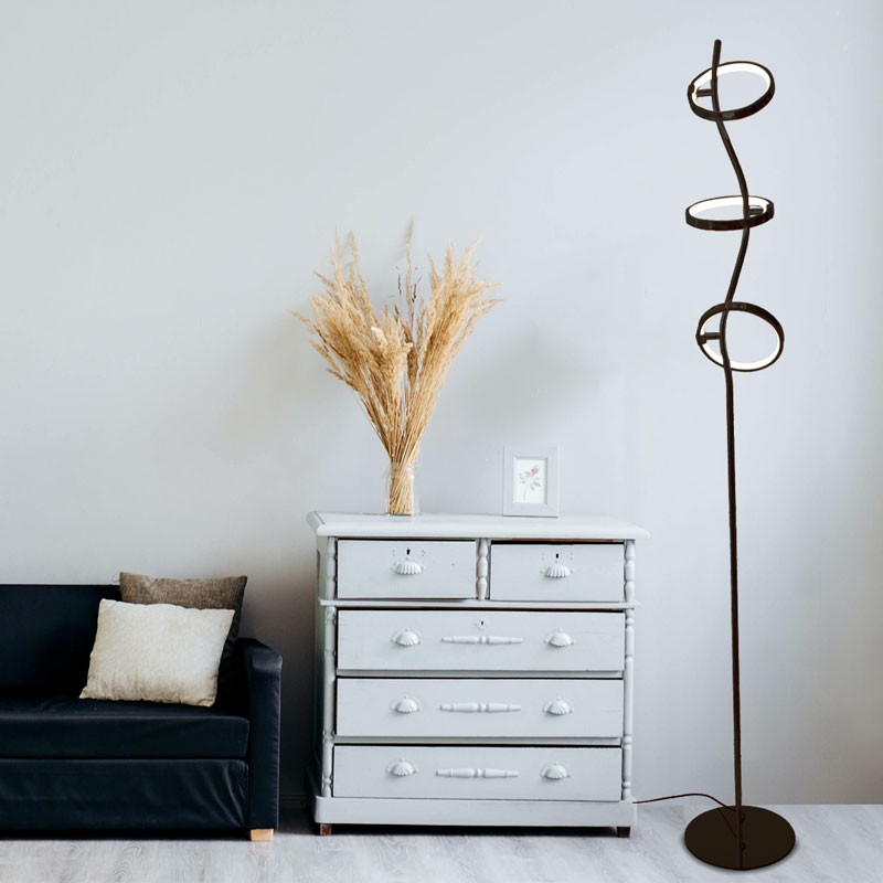 Aluminum LED floor lamp "GARLAND HOLLYWOOD" - 15W - Warm Light