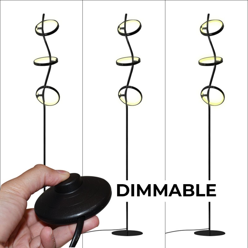 Aluminum LED floor lamp "GARLAND HOLLYWOOD" - 15W - Warm Light