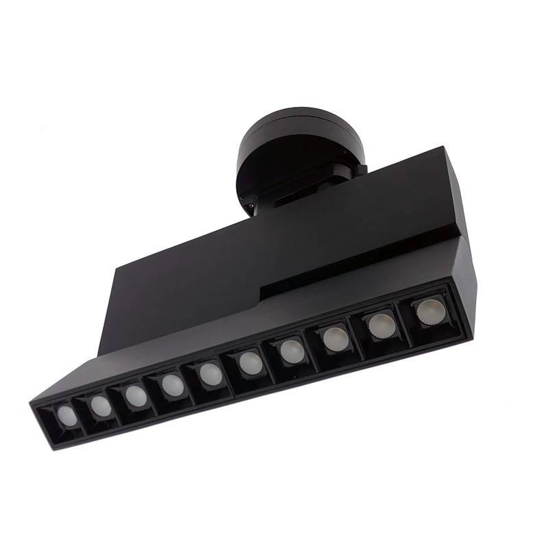 Surface mounting base for three-phase LED track spotlights