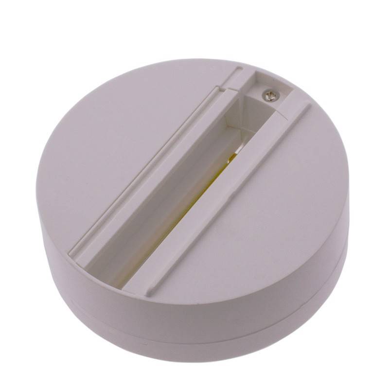 Surface mounting base for three-phase LED track spotlights
