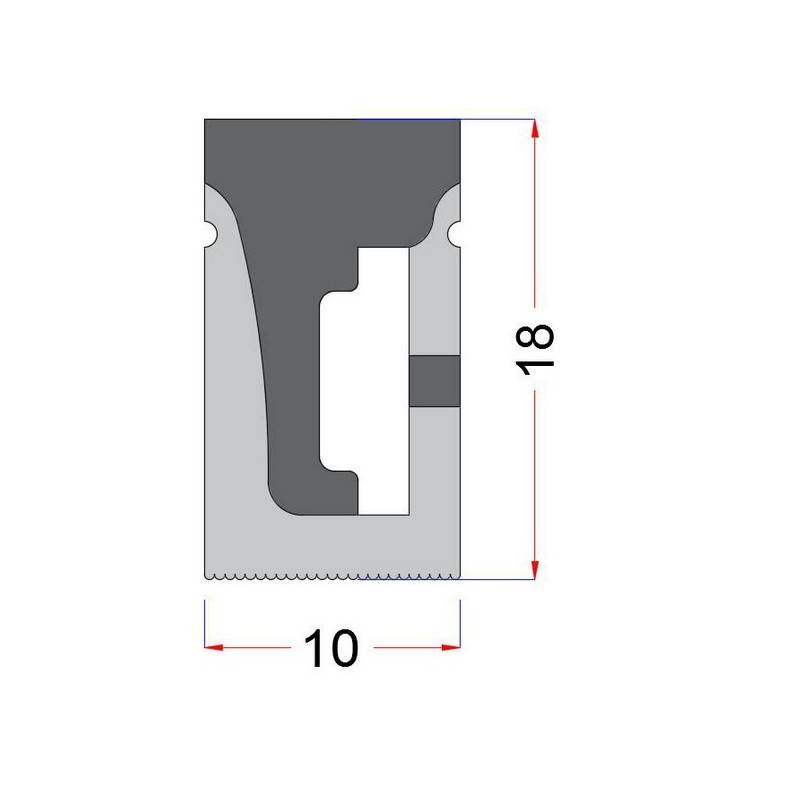 Flexible silicone sleeve 10x18mm to convert LED strip to neon (5meters)