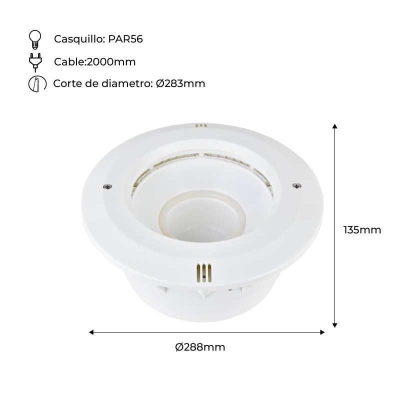 Recessed pool light niche for PAR56 bulb - IP68