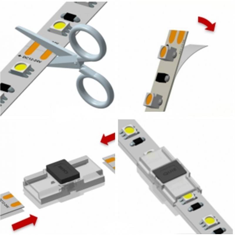 Quick connector CLIP 2 pin - Strip to strip connection PCB 8mm IP20 max. 24V