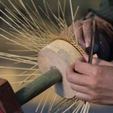 Wicker pendant lamp "SASKI".
