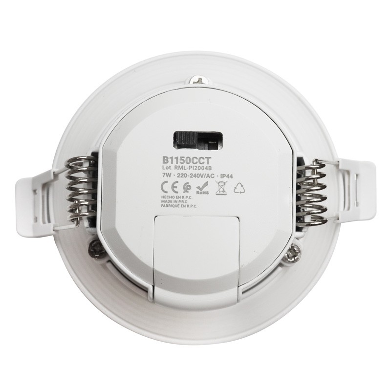 Waterproof recessed LED downlight CCT - 7W - IP44 - Cut Ø 68-75mm