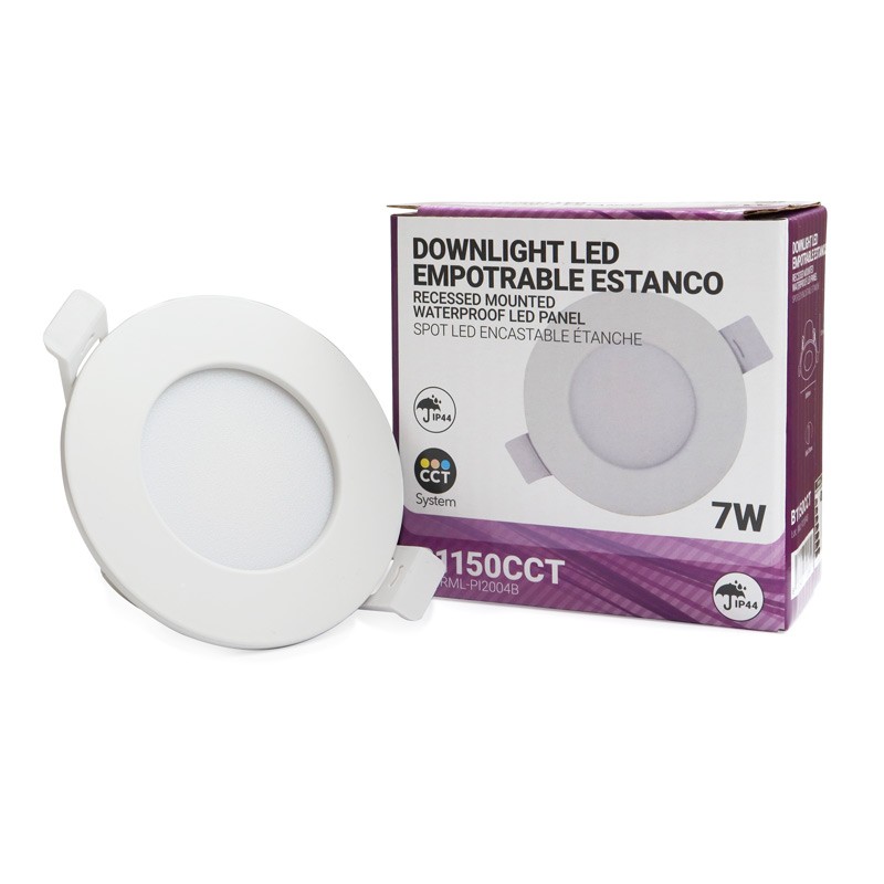 Waterproof recessed LED downlight CCT - 7W - IP44 - Cut Ø 68-75mm