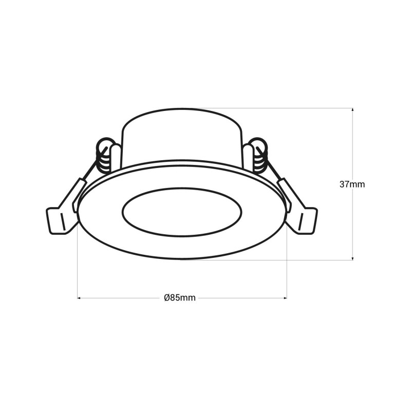 Waterproof recessed LED downlight CCT - 7W - IP44 - Cut Ø 68-75mm