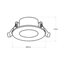 Waterproof recessed LED downlight CCT - 7W - IP44 - Cut Ø 68-75mm
