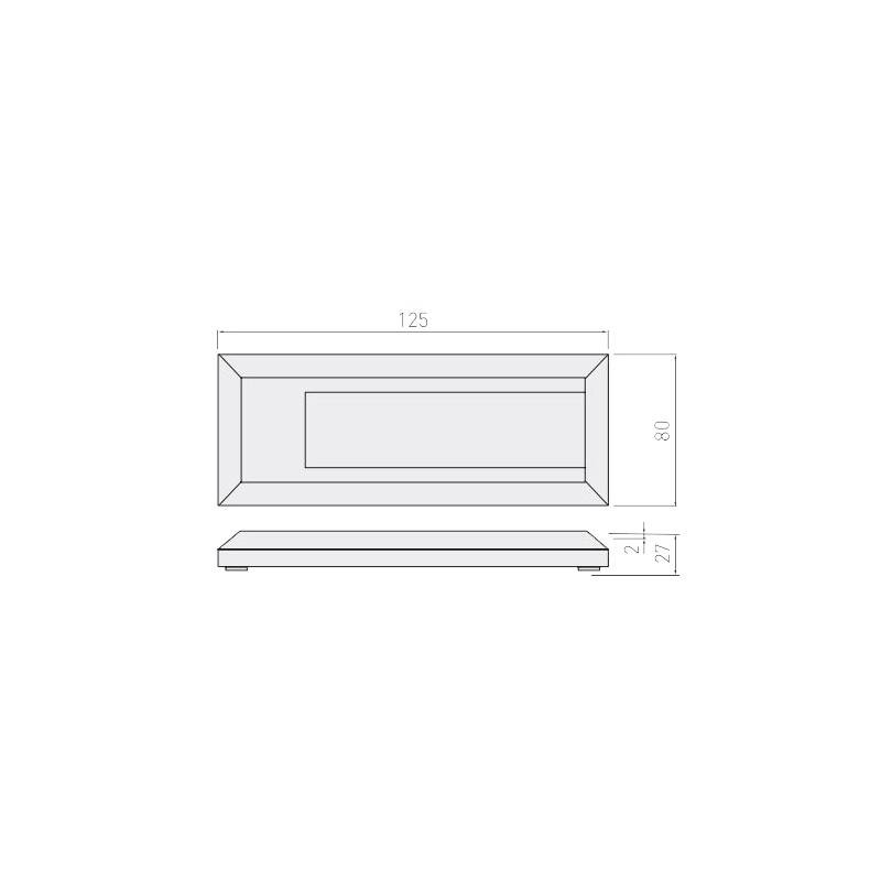 Rectangular 1W LED surface beacon for outdoor use IP65