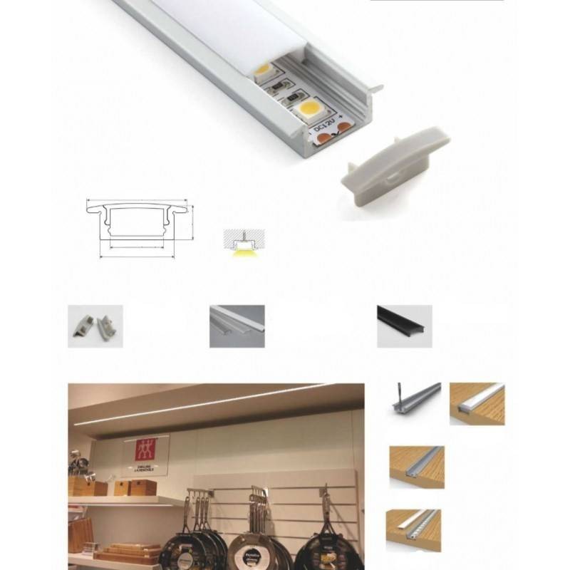 23x8mm recessed aluminum profile for LED Strip