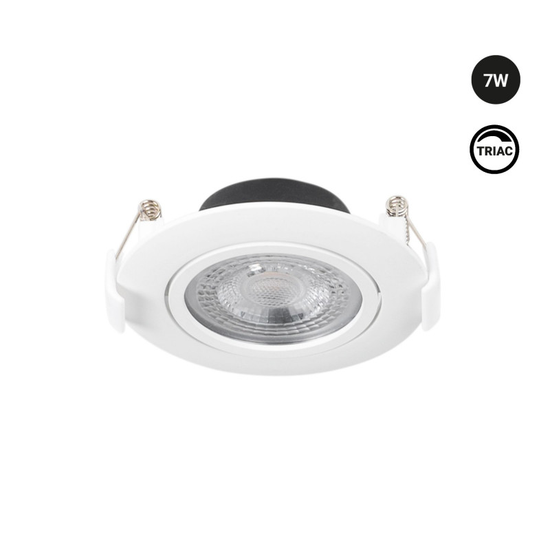 Adjustable LED Downlight - 7W - TRIAC Dimmable - 800lm - 3000K - Cutout Ø73mm