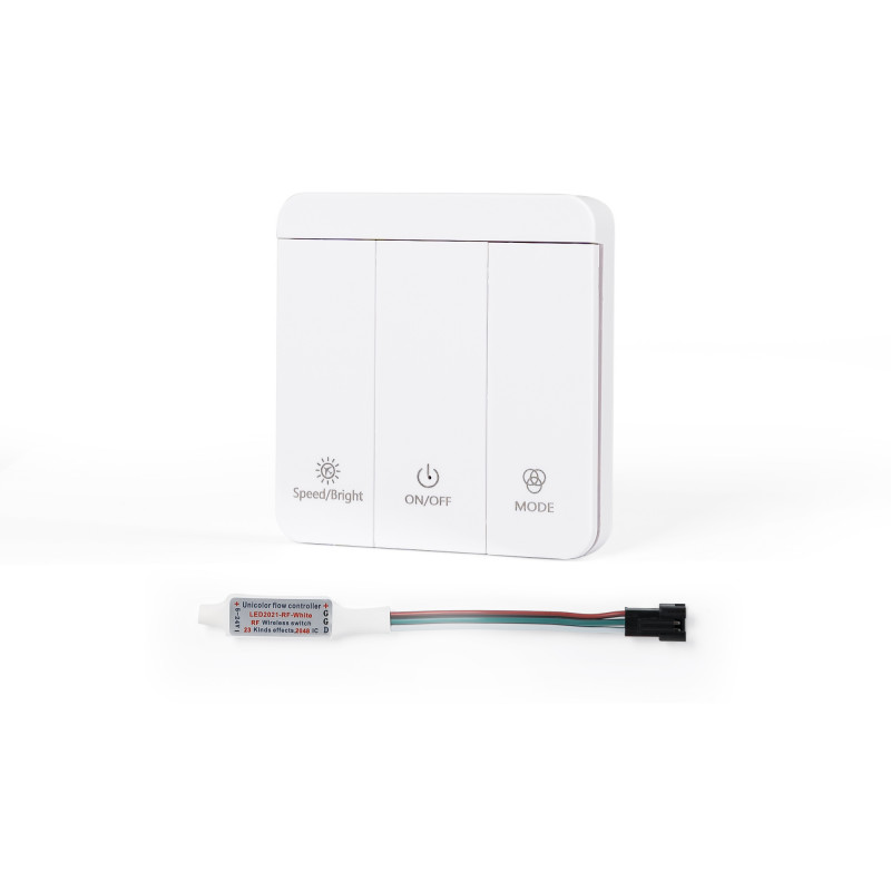 Controller striscia LED IC monocolore 12-24V - Con telecomando RF - 23 effetti