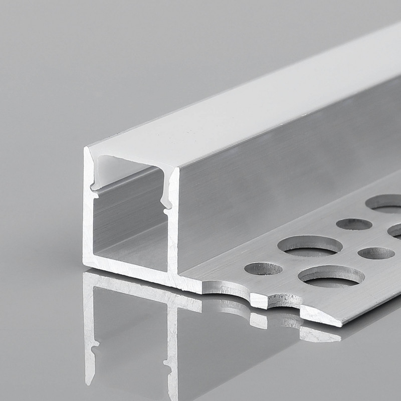 Profile for LED Strip - Recessed / Trimless - Single flange - 11x12mm - With diffuser - 2 meters