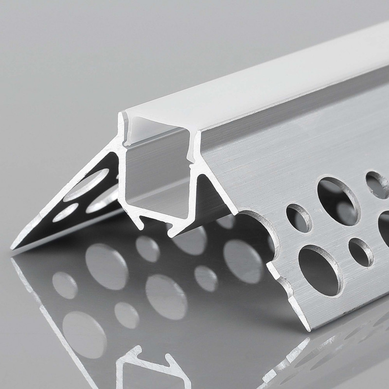 Profile for LED Strip - Recessed / Trimless for Outer Corner - With diffuser - 2 meters