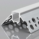 Profile for LED Strip - Recessed / Trimless for Outer Corner - With diffuser - 2 meters