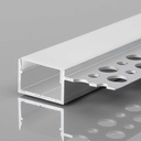 Profile for LED Strip - Recessed / Trimless - Single flange - 9x20mm - With diffuser - 2 meters