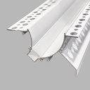 Profile for LED Strip - Recessed / Trimless for Corner - Wallwasher effect - 48 x 80mm - With diffuser - 2 meters
