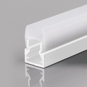 LED Strip Profile for 8mm Glass - With Diffuser - White - 2 Meters