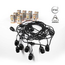 Kit - 11.5m Outdoor string lights + 10 dimmable LED bulbs G45/E27- 4W - 2200K - IP44