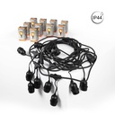 Kit - 11.5m Outdoor string lights + 10 LED G45/E27 filament bulbs 4W - 2200K - IP44