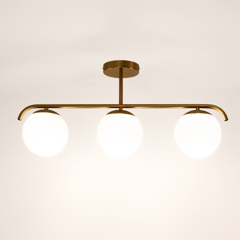 Drievoudige kristallen bol plafondlamp "TALÍ" - 3xE27