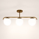 Drievoudige kristallen bol plafondlamp "TALÍ" - 3xE27
