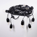 KIT - Outdoor LED string light 11,5 meters + 10 1W E27 LED bulbs - IP44 - Amber