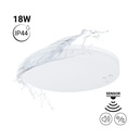 Stropní LED panel 18W - Hlasový sensor + soumrakový sensor - IP44 - Ø26 cm