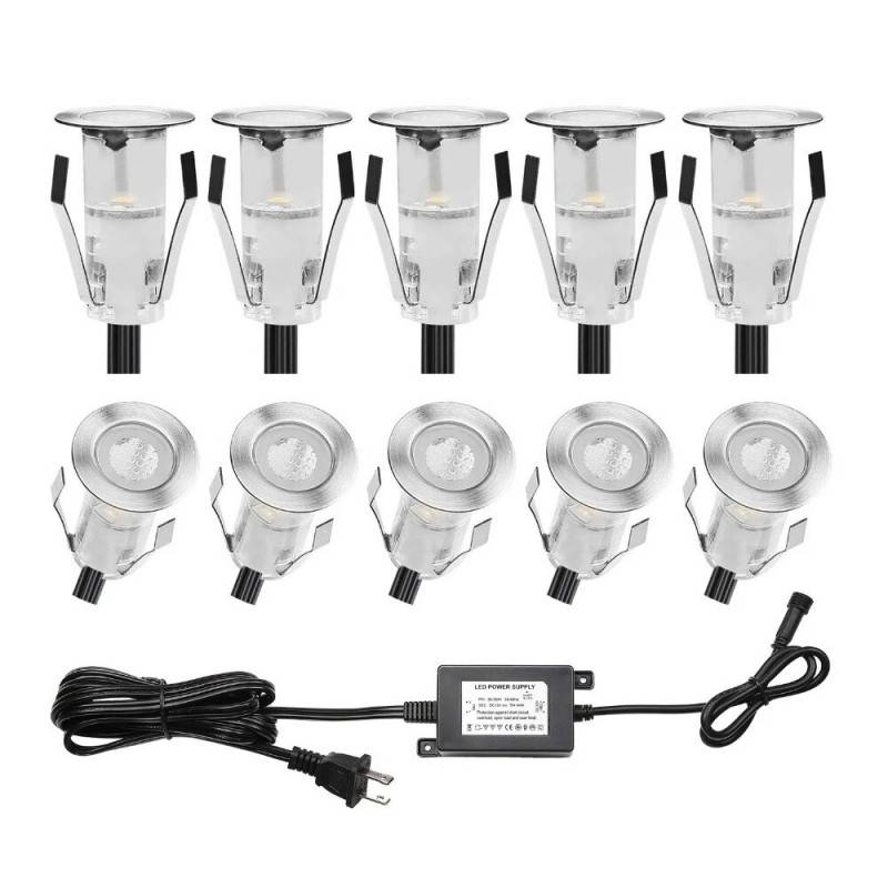 Kit 6 recessed LED spotlights for stairs or floor 0,4W 12V-DC IP67
