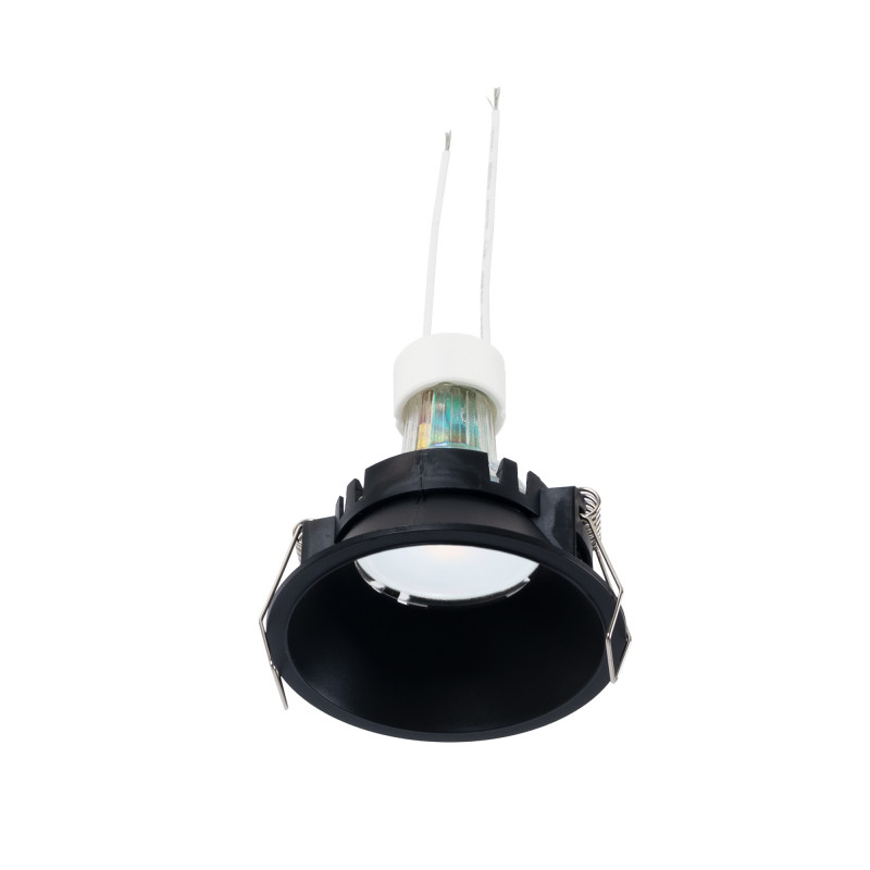 KIT Fixed recessed downlight Ø82mm (black) + 5.4W GU10 Bulb + Socket