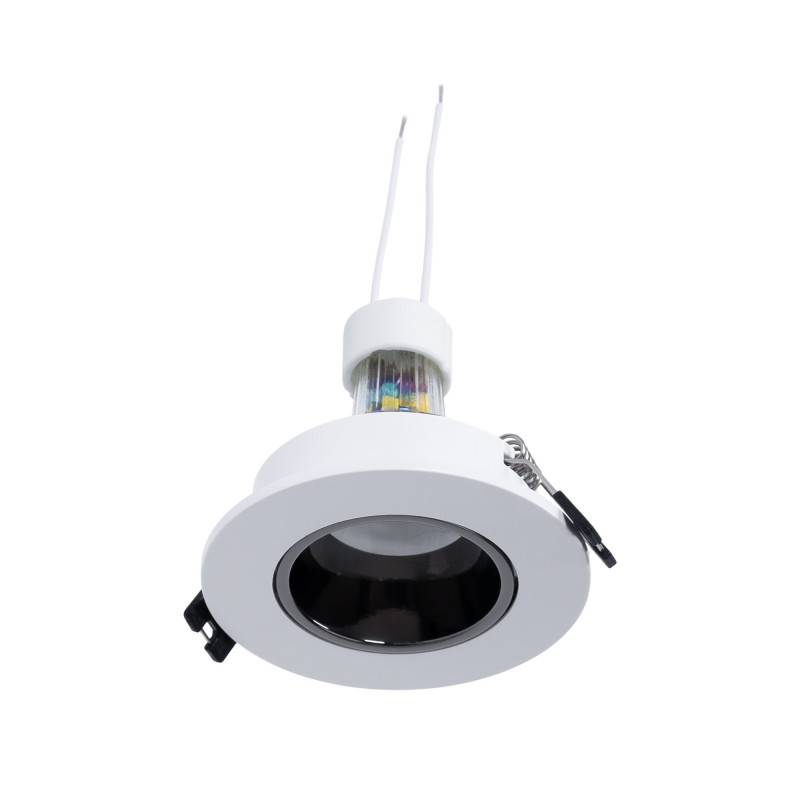Einbaustrahler Set Ø90mm (weiß/grau) + GU10 5,4W + Fassung